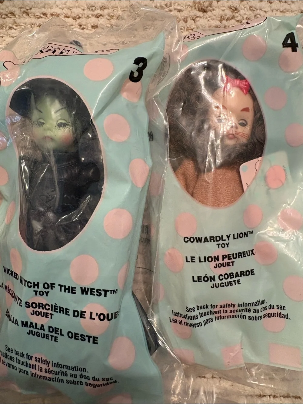 Vintage Sealed Madame Alexander 2007 Wizard of Oz McDonalds 5 Inch Toys Lot 1-8